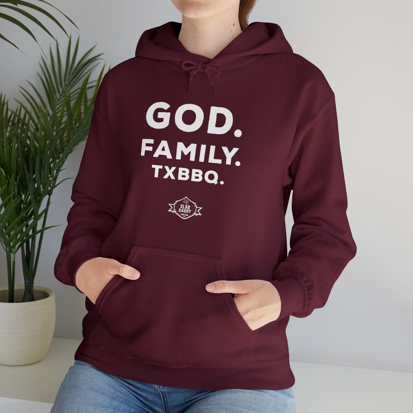 God Family TX BBQ  Hooded Sweatshirt